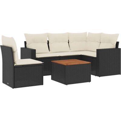 vidaXL Gartenmöbel-Set - Schwarz, Modulares Design, UV Schutz vidaXL Gartenmöbel-Set - Schwarz, Modulares Design, UV Schutz