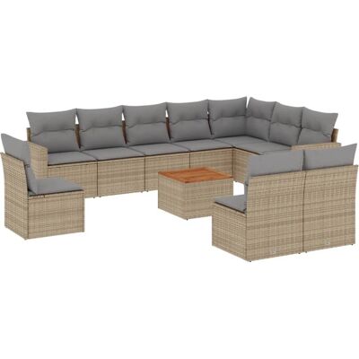 vidaXL Gartenmöbel-Set - Beige Modular Rattan - 570592 vidaXL Gartenmöbel-Set - Beige Modular Rattan - 570592