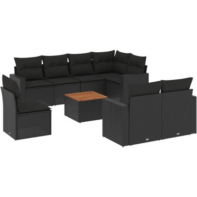 vidaXL 3x modulares Gartenmöbel-Set - Schwarz vidaXL 3x modulares Gartenmöbel-Set - Schwarz