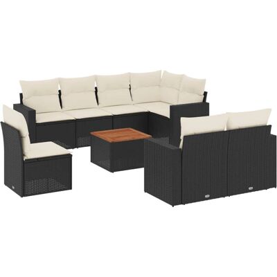 vidaXL Gartensofa-Set mit Stauraum - Schwarz & Creme vidaXL Gartensofa-Set mit Stauraum - Schwarz & Creme