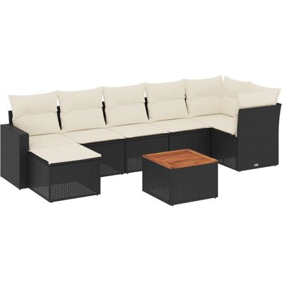 vidaXL Gartenmöbel-Set - Schwarz & Creme - 8-teilig vidaXL Gartenmöbel-Set - Schwarz & Creme - 8-teilig