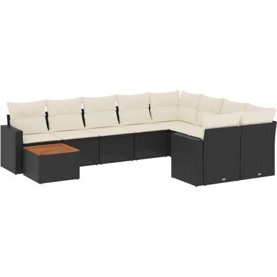 vidaXL Schwarzes Gartenmöbel-Set 3256602 vidaXL Schwarzes Gartenmöbel-Set 3256602