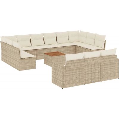 vidaXL Gartenmöbel-Set - Beige, Modular, Wetterfest - Gartenset vidaXL Gartenmöbel-Set - Beige, Modular, Wetterfest - Gartenset