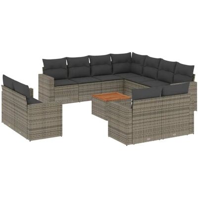 VidaXL Gartenset - Grau - 12-teiliges Sofa-Set VidaXL Gartenset - Grau - 12-teiliges Sofa-Set