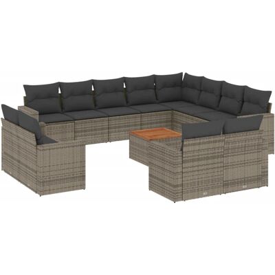 VidaXL Gartenmöbel-Set - Grau, 13-tlg., Modular VidaXL Gartenmöbel-Set - Grau, 13-tlg., Modular