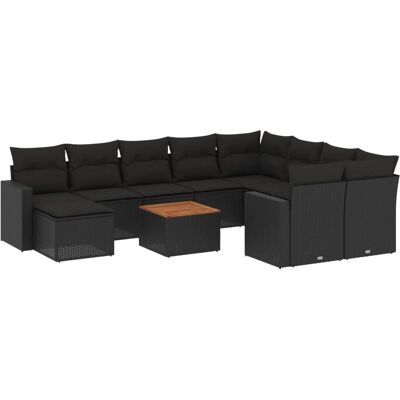 Ensemble de Mobilier d'Extérieur vidaXL - Modulaire, Imperméable, Noir Ensemble de Mobilier d'Extérieur vidaXL - Modulaire, Imperméable, Noir