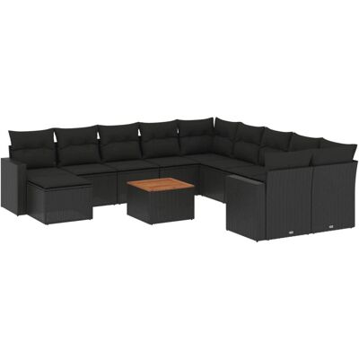 VidaXL Gartenmöbel-Set - Modulares Schwarz Rattan VidaXL Gartenmöbel-Set - Modulares Schwarz Rattan