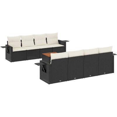 VidaXL Tuinmeubelset - Zwart en Crème VidaXL Tuinmeubelset - Zwart en Crème