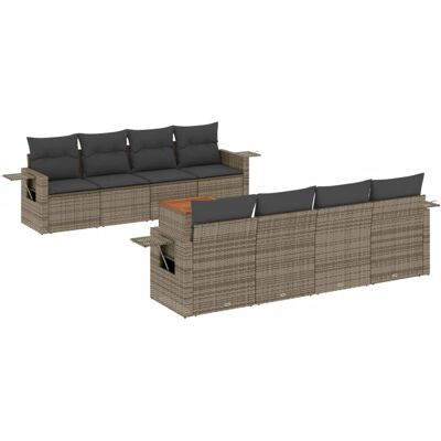 VidaXL Gartenset - Grau, 9-tlg, mit Kissen VidaXL Gartenset - Grau, 9-tlg, mit Kissen