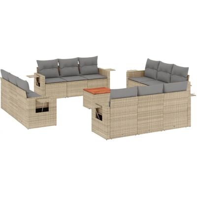 VidaXL Gartenmöbel-Set - Beige Modulare Sitzecke & Tisch VidaXL Gartenmöbel-Set - Beige Modulare Sitzecke & Tisch
