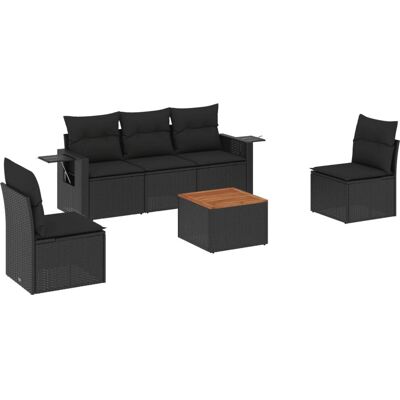 VidaXL Outdoormöbel-Set - Schwarz - Modulare Gartencouch VidaXL Outdoormöbel-Set - Schwarz - Modulare Gartencouch