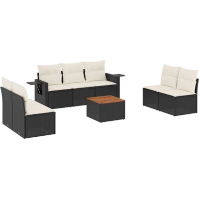 VidaXL Gartenmöbel-Set - Beige Poly Rattan 8-tlg. VidaXL Gartenmöbel-Set - Beige Poly Rattan 8-tlg.