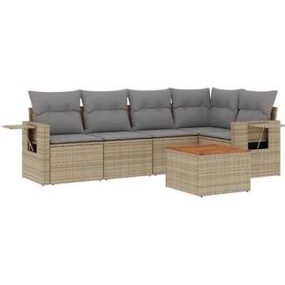 vidaXL Gartenmöbelset - Beige - Gartensofa mit Stauraum vidaXL Gartenmöbelset - Beige - Gartensofa mit Stauraum