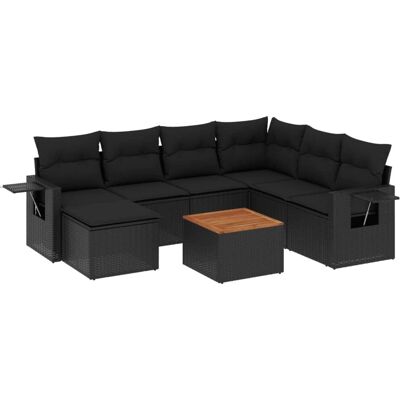vidaXL Outdoermöbel-Set - Schwarz - Garten 8-teiliges Sofaset vidaXL Outdoermöbel-Set - Schwarz - Garten 8-teiliges Sofaset