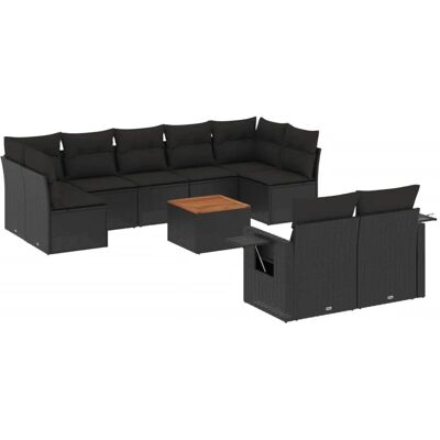 vidaXL Outdoor-Möbelset - 10-tlg. Garten-Sofagarnitur Schwarz Modell: Ti vidaXL Outdoor-Möbelset - 10-tlg. Garten-Sofagarnitur Schwarz Modell: Ti