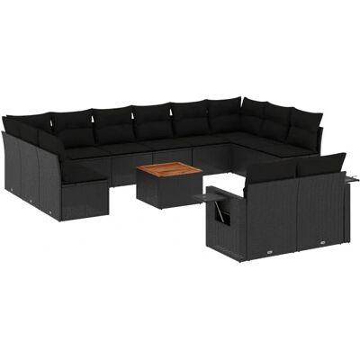 VidaXL Outdoor-Möbelset - Modular, Wetterfest, Schwarz VidaXL Outdoor-Möbelset - Modular, Wetterfest, Schwarz