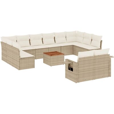 vidaXL Gartenmöbel-Set - Beige - Wetterfester PE Rattan vidaXL Gartenmöbel-Set - Beige - Wetterfester PE Rattan