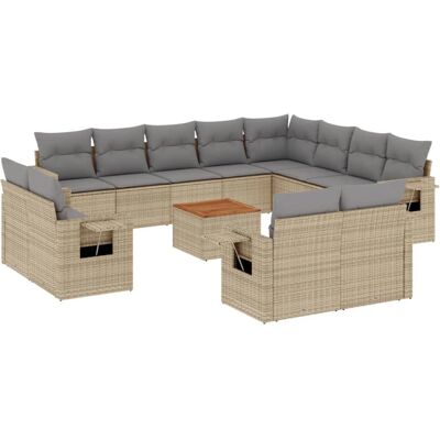 VidaXL Gartenset - Modular Beige Rattan - Outdoor Sofa VidaXL Gartenset - Modular Beige Rattan - Outdoor Sofa