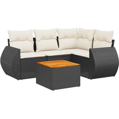 vidaXL Gartenset - Schwarz & Creme - Gartenmöbel, Couch, Tisch vidaXL Gartenset - Schwarz & Creme - Gartenmöbel, Couch, Tisch
