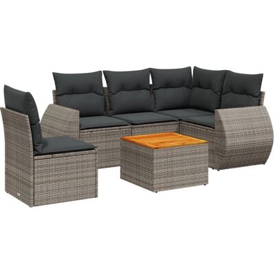 Conjunto de Móveis de Jardim VidaXL - Sofá e Mesa Modulares Cinza Conjunto de Móveis de Jardim VidaXL - Sofá e Mesa Modulares Cinza