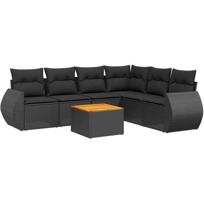 VidaXL Gartenmöbel-Set - Modular, Wetterbeständig, Schwarz VidaXL Gartenmöbel-Set - Modular, Wetterbeständig, Schwarz