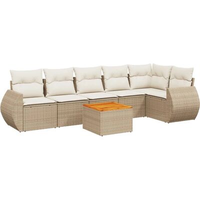 vidaXL Gartenmöbel-Set - Beige 7-teilig, modulär vidaXL Gartenmöbel-Set - Beige 7-teilig, modulär