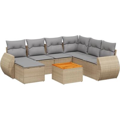 vidaXL Gartenmöbelset - Langlebiges PE Rattan Beige vidaXL Gartenmöbelset - Langlebiges PE Rattan Beige