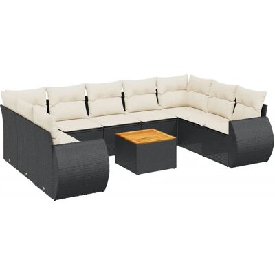 VidaXL Gartenmöbelset - Beige Kissen - Garten-Sofagarnitur 10-tlg. VidaXL Gartenmöbelset - Beige Kissen - Garten-Sofagarnitur 10-tlg.
