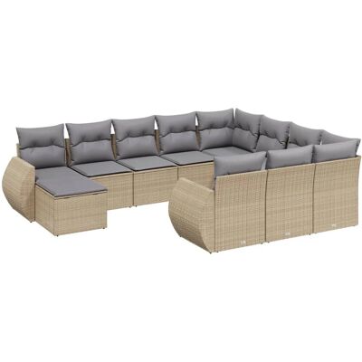 VidaXL Gartenmöbel-Set - Beige - Langlebiges Poly-Rattan VidaXL Gartenmöbel-Set - Beige - Langlebiges Poly-Rattan