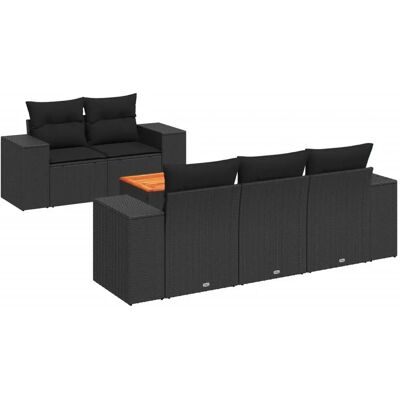 VidaXL Gartengarnitur - Schwarz - 6-tlg. Sofa-Set VidaXL Gartengarnitur - Schwarz - 6-tlg. Sofa-Set