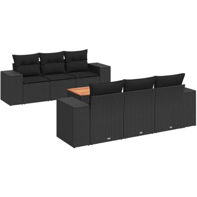 VidaXL Gartenmöbel-Set - Wetterfest, Modular, Schwarz VidaXL Gartenmöbel-Set - Wetterfest, Modular, Schwarz