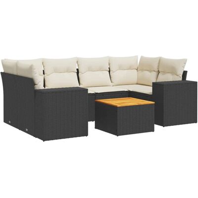Conjunto de Móveis de Jardim VidaXL - Preto e Creme Conjunto de Móveis de Jardim VidaXL - Preto e Creme