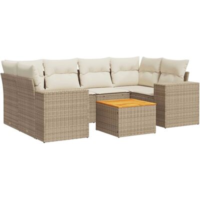 vidaXL Gartenmöbelset mit Kissen - Beige vidaXL Gartenmöbelset mit Kissen - Beige