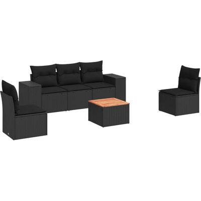VidaXL Gartenmöbel-Set - Schwarz - Sofa, Tisch & Kissen VidaXL Gartenmöbel-Set - Schwarz - Sofa, Tisch & Kissen