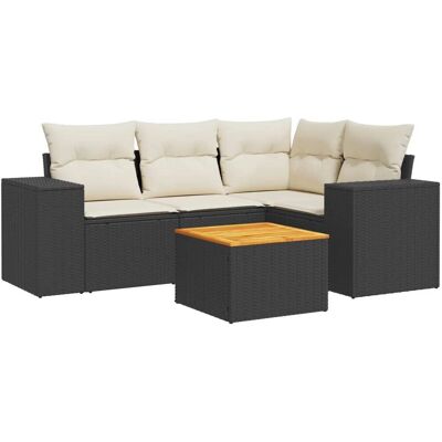 VidaXL Outdoor-Möbelset - Witterungsbeständiger PE-Rattan, Akazien-Tisch, Modulares Design VidaXL Outdoor-Möbelset - Witterungsbeständiger PE-Rattan, Akazien-Tisch, Modulares Design