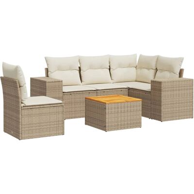 VidaXL Gartenset - Beige - Gartenlounge mit Kissen VidaXL Gartenset - Beige - Gartenlounge mit Kissen