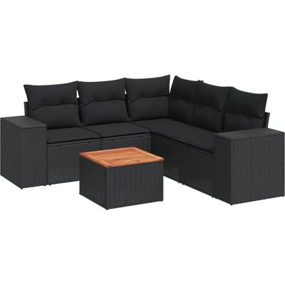 VidaXL Gartenmöbel-Set - Schwarz - 6-teiliges Sofa VidaXL Gartenmöbel-Set - Schwarz - 6-teiliges Sofa