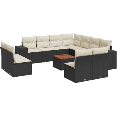 vidaXL 12-tlg. Garten-Sofagarnitur Beige Poly Rattan vidaXL 12-tlg. Garten-Sofagarnitur Beige Poly Rattan