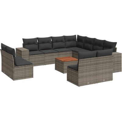VidaXL Gartenset - Grau, 12-tlg, Modulares Design VidaXL Gartenset - Grau, 12-tlg, Modulares Design