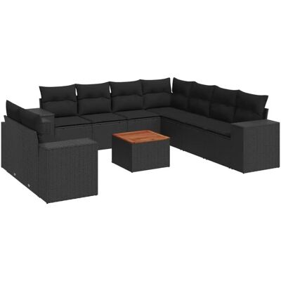 VidaXL Gartenset - Schwarz - Robuster Rattan VidaXL Gartenset - Schwarz - Robuster Rattan