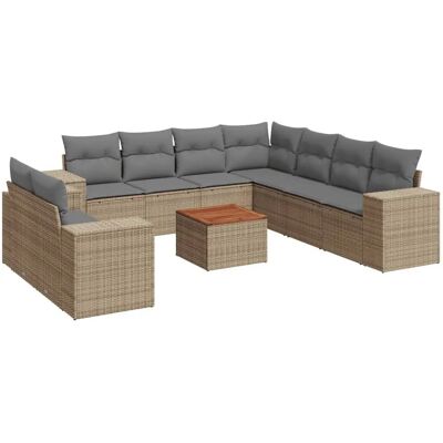 vidaXL Gartensitzgruppe - Beige, Modular, Stauraum, UV-beständig vidaXL Gartensitzgruppe - Beige, Modular, Stauraum, UV-beständig