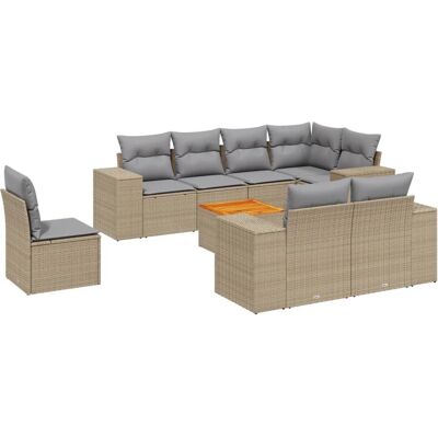 VidaXL Gartenmöbel-Set - Beige, Modular, 9-teilig - Gartenmöbel VidaXL Gartenmöbel-Set - Beige, Modular, 9-teilig - Gartenmöbel