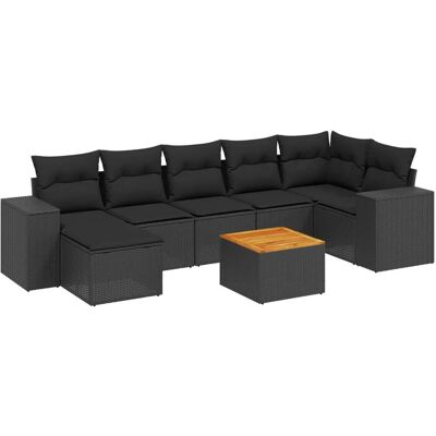 vidaXL Beige 8-teiliges Garten-Sofagarnitur - Outdoormöbel vidaXL Beige 8-teiliges Garten-Sofagarnitur - Outdoormöbel