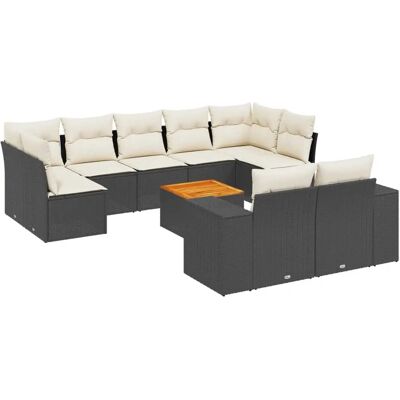 VidaXL Gartenmöbel-Set - Beige - Gartensofa, Tisch, Kissen - Gartenmöbel VidaXL Gartenmöbel-Set - Beige - Gartensofa, Tisch, Kissen - Gartenmöbel