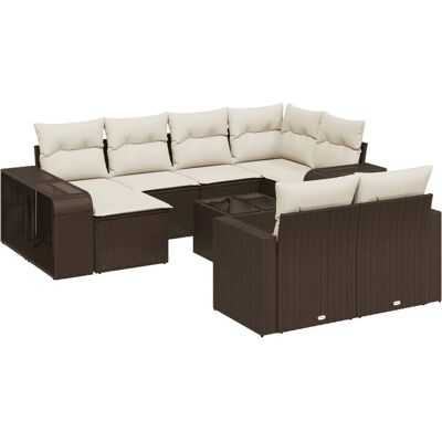 vidaXL Garten-Sofagarnitur 11-tlg. Braun Poly Rattan - Gartenmöbelset vidaXL Garten-Sofagarnitur 11-tlg. Braun Poly Rattan - Gartenmöbelset