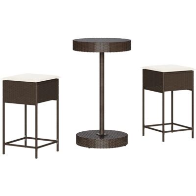 vidaXL 3-Tlg. Gartenbar-Set Mit Kissen Poly Rattan - Gartenmöbel Set vidaXL 3-Tlg. Gartenbar-Set Mit Kissen Poly Rattan - Gartenmöbel Set
