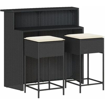 vidaXL Gartenbar-Set - Schwarz Kissen vidaXL Gartenbar-Set - Schwarz Kissen