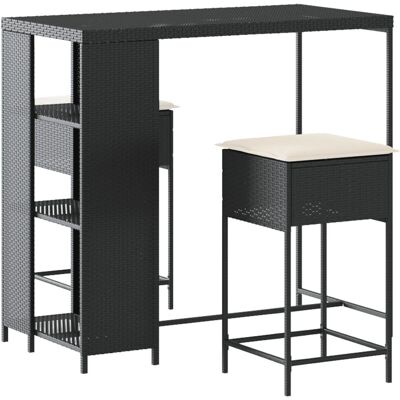 vidaXL 5-Tlg. Gartenbar-Set Mit Kissen Poly Rattan vidaXL 5-Tlg. Gartenbar-Set Mit Kissen Poly Rattan