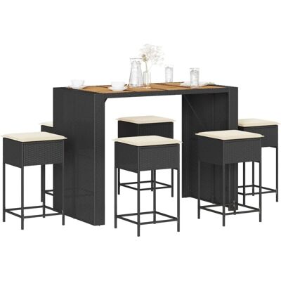 vidaXL Gartenbar-Set 7-teilig Schwarz vidaXL Gartenbar-Set 7-teilig Schwarz