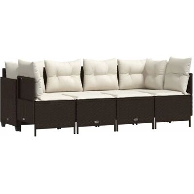 vidaXL Gartenmöbel-Set - Braun - Gartensofa & Kissen vidaXL Gartenmöbel-Set - Braun - Gartensofa & Kissen